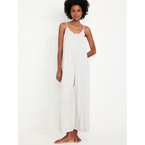 NWT Old Navy Knit Jersey Pajama Jumpsuit, large, light heather gray